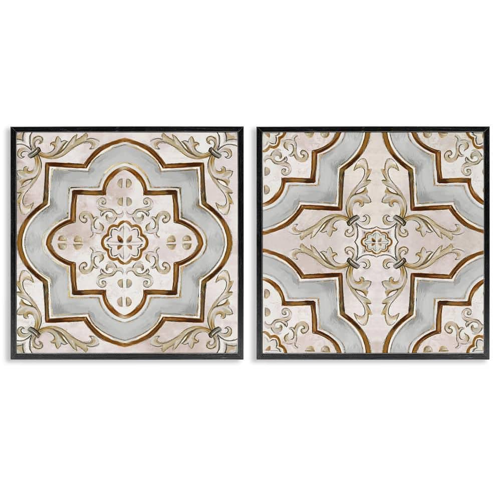 Moroccan Tile in Neutrals by Irena Orlov 2-Pieces Black Framed Abstract Giclee Art Print 24 in. x 24 in. price history on PriceWatchPro