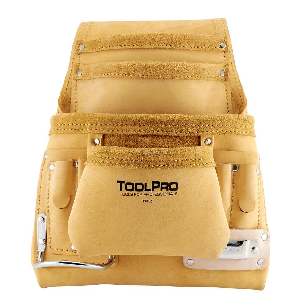 ToolPro 10 Pocket Top Grain Leather Nail and Tool Pouch TP00923