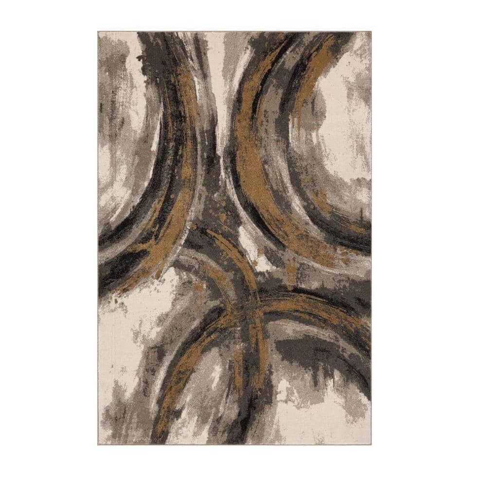 Lagos Beige 8x10 Art Deco Geometric Polypropylene Area Rug
