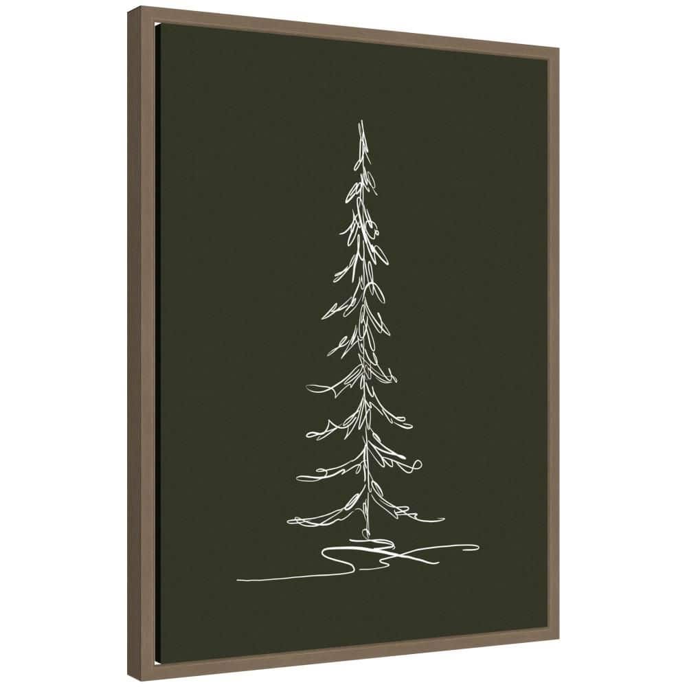 "Sylvie ""Minimalist Evergreen Trees Sketch 1 Green"" by The Creative Bunch Studio Framed Trees Art Print 18 in. x 24 in." price history on PriceWatchPro