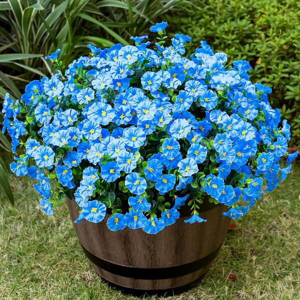 Artificial Blue Morning Glory, 16-Bundles L0DL8YW6K8 - The Home Depot