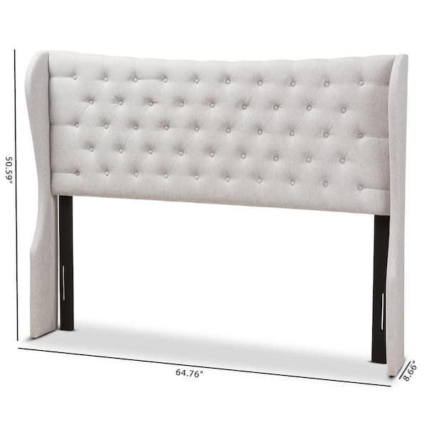 Baxton Studio Cadence Greyish Beige King Headboard 28862 7528 HD