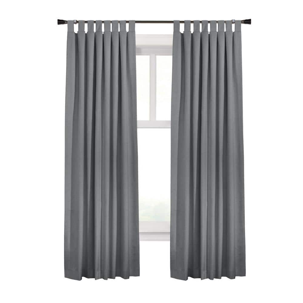 Ventura Tab Top Dark Grey Polyester Smooth 52 in. W x 95 in. L Tab Top Indo