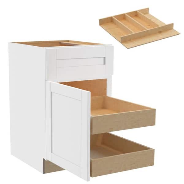 Home Decorators Collection Washington Vesper White Plywood Shaker Assembled Base Kitchen Cabinet Left 2ROT UT21 W in. 24 D in. 34.5 in. H