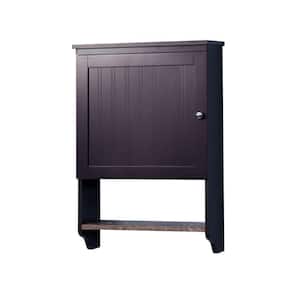 19.88 in. W x 7.48 in. D x 28.74 in. H Bathroom Storage Wall Cabinet in Espresso with Door and Shelf