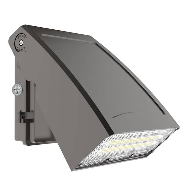 KOAOEIRS 250-Watt Equivalent Bronze Outdoor Dusk to Dawn Integrated LED Full Cutoff Wall Pack Light 5000K Area Security Lights