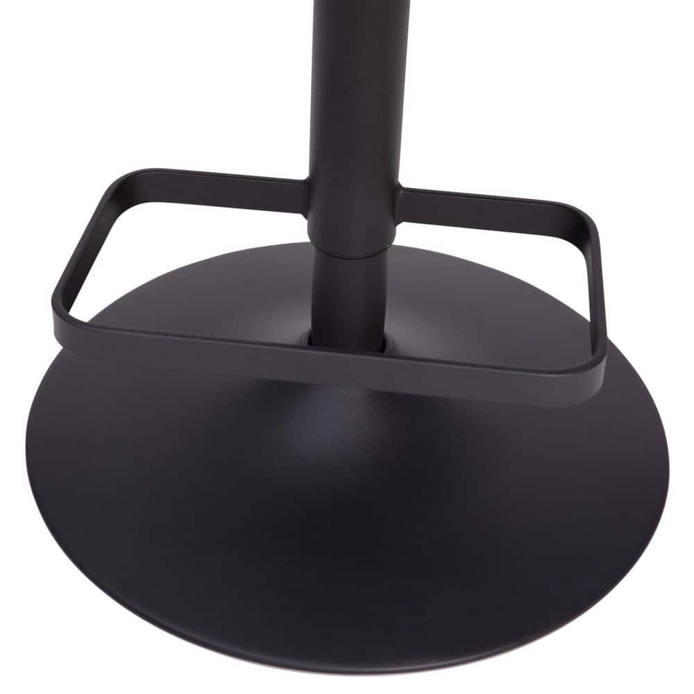 Gray Vinyl Adjustable Swivel Barstool with Black Metal Base