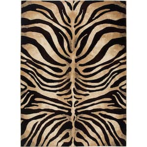 Tribeca Fawn Dark Brown/Beige 2 ft. x 3 ft. Abstract Area Rug