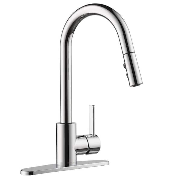Peerless Precept Single Handle Pull Down Sprayer Kitchen Faucet with Deckplate Included and 1.0 GPM in Chrome