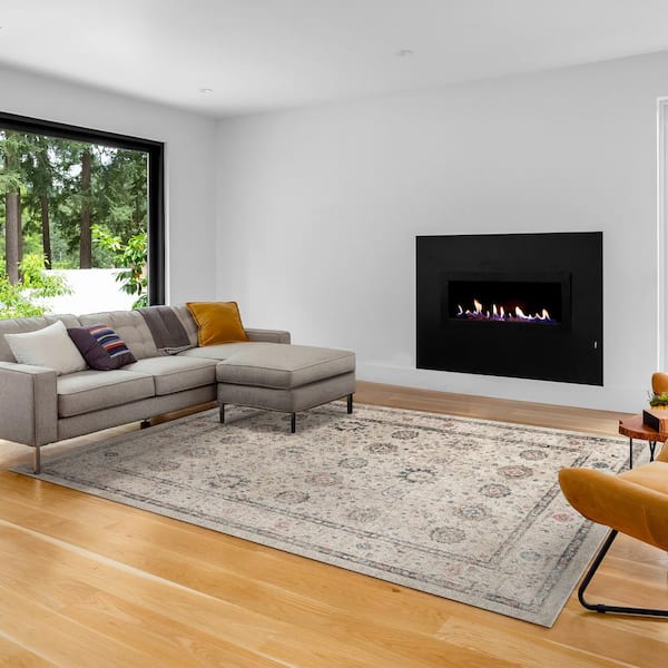 Heirloom Dov Ivory 8 ft. x 10 ft. Oriental Border Indoor Area Rug