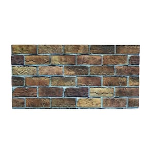 Falkirk Uffcott III 39.4 in. x 19.7 in. Brown Beige Faux Brick Styrofoam 3D Decorative Wall Panel (10-Pack)