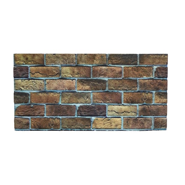 Dundee Deco Falkirk Uffcott III 39.4 in. x 19.7 in. Brown Beige Faux Brick Styrofoam 3D Decorative Wall Panel (10-Pack)