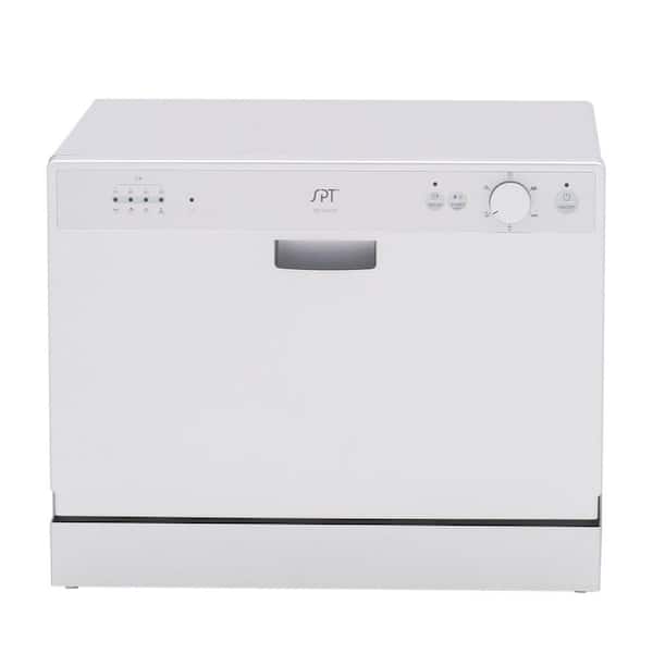 SPT Countertop Dishwasher in Silver with 6 Wash Cycles and Delay Start