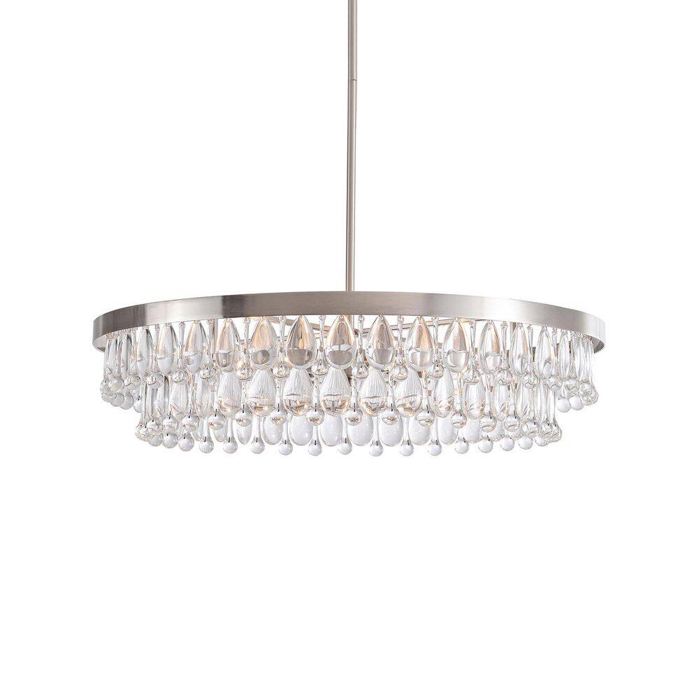 Adela 6-Light Antique Nickel Clear Crystal Chandelier price history on PriceWatchPro