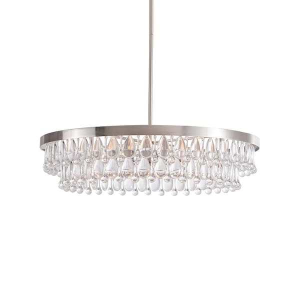 Jojospring Adela 6-Light Antique Nickel Clear Crystal Chandelier