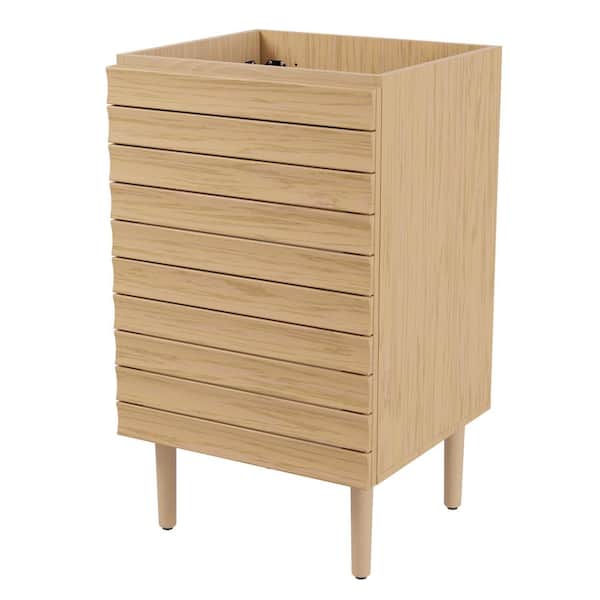JONATHAN Y Aubert 20 in. W x 18 in. D x 33 in. H 2-Shelf Bath Vanity Cabinet without Top (Sink Basin not Included), Oak