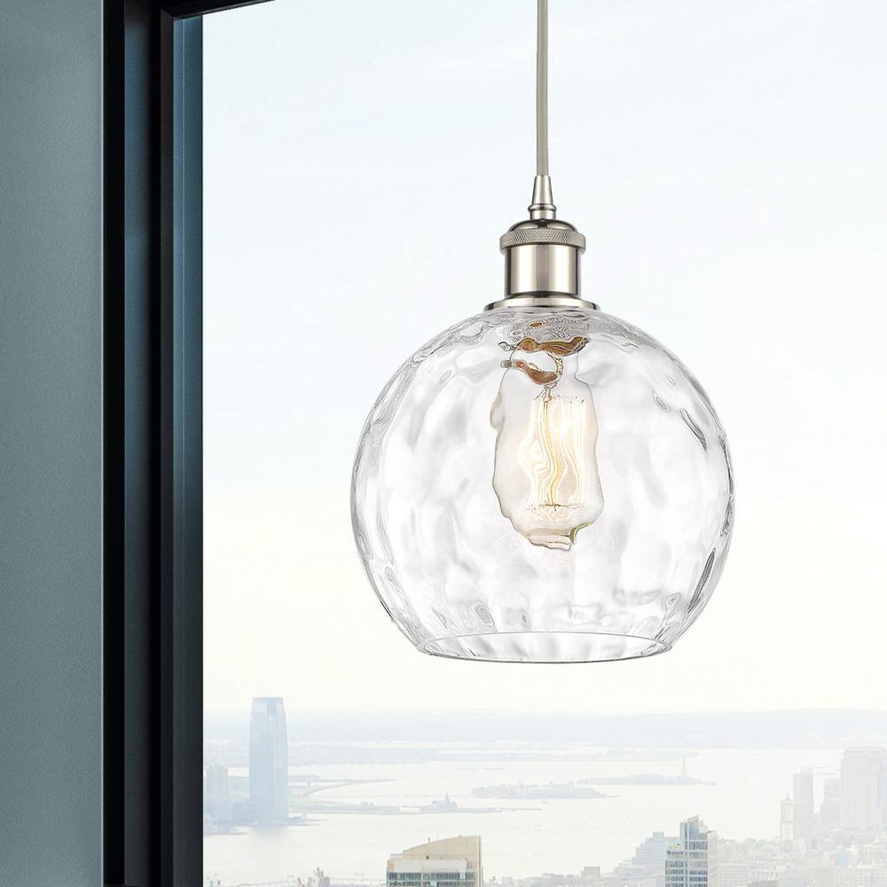 Athens Water Glass Mini Pendant Light in Polished Nickel