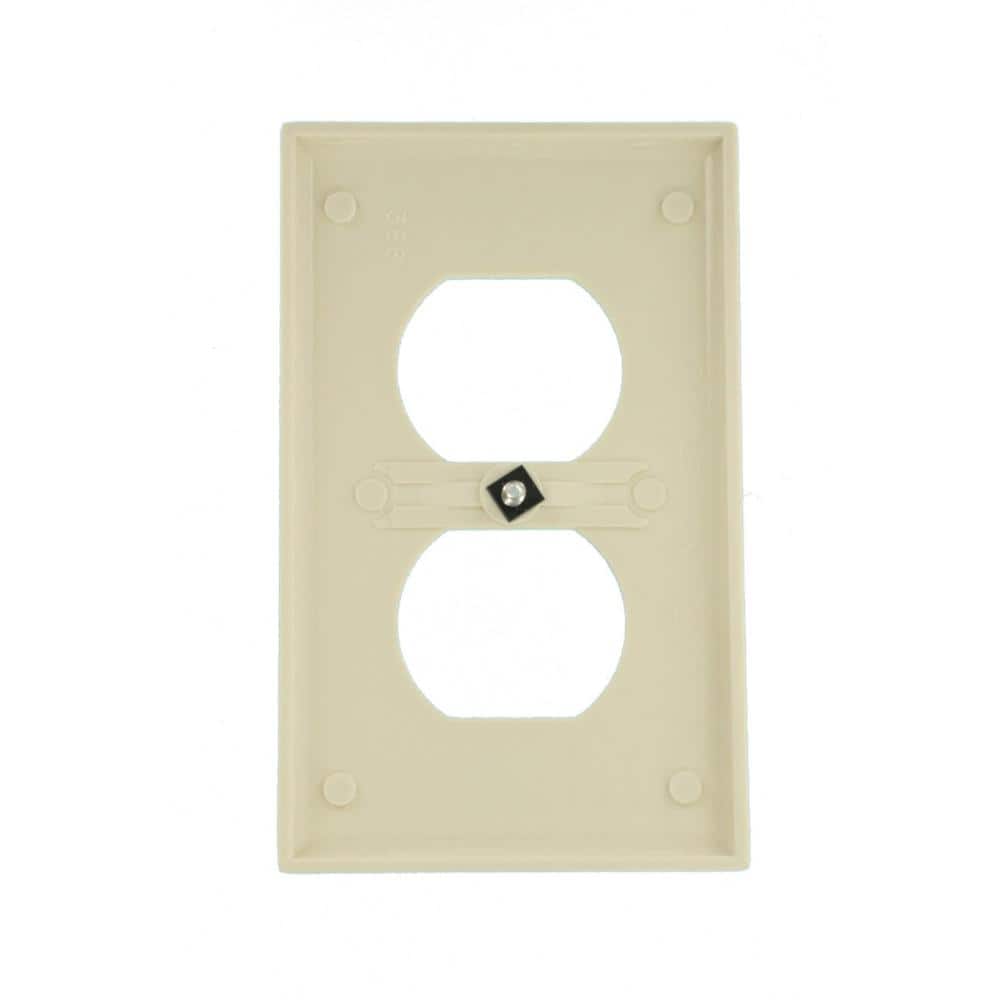 Light Almond Plastic Duplex Wall Plate Pack of 10