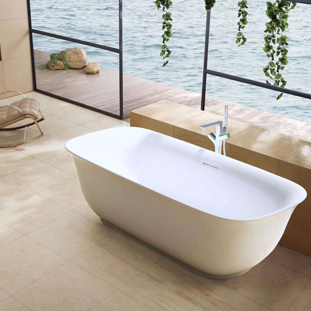 Orion 67'' White Freestanding Acrylic Soaking Bathtub