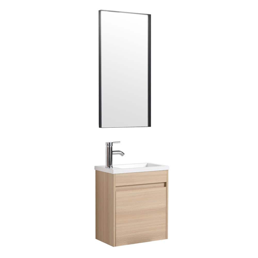 17.30 in. W. X 10.20 in. D x 19.90 in. H Single sink Bath Vanity White Oak 