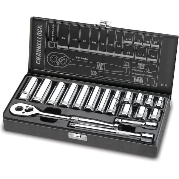 3/8 in. Drive SAE Standard Socket Set (18-Piece)