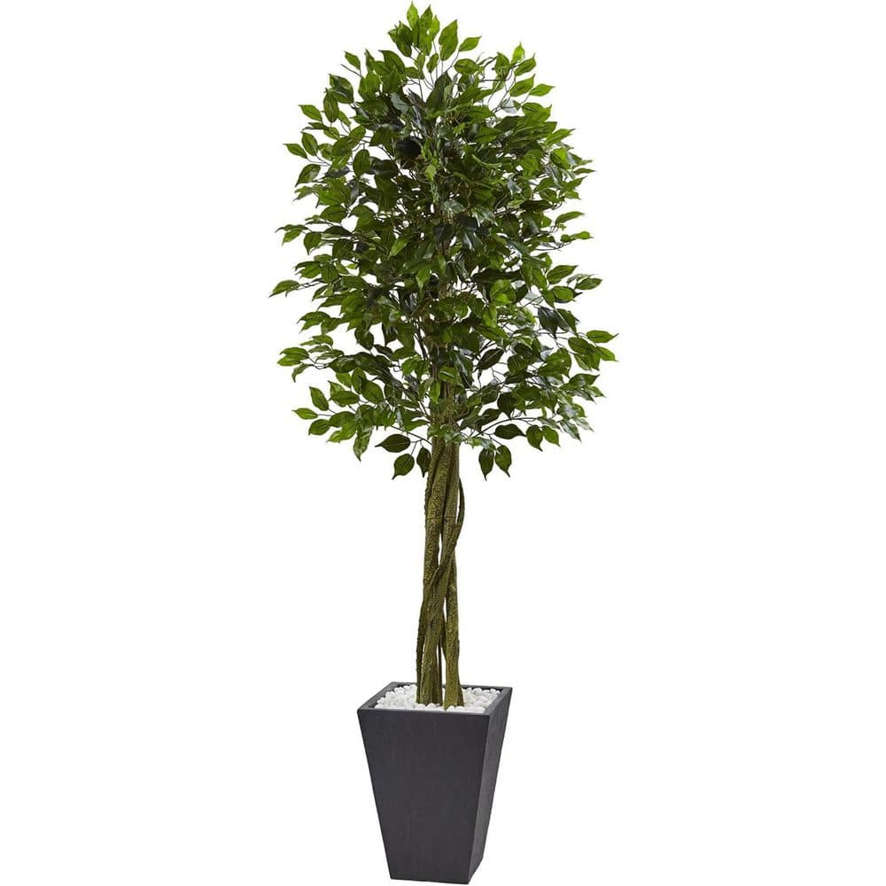 6.5 ft. Artificial Ficus Tree in Planter for Indoor/Outdoor