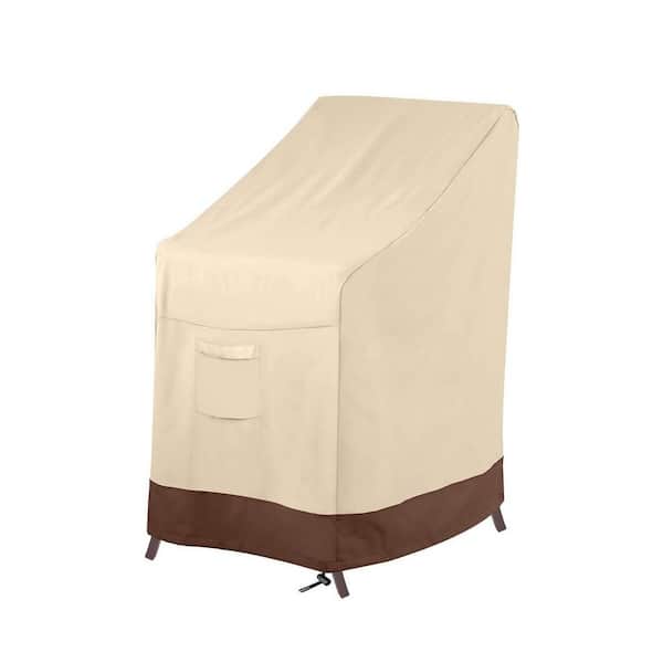36L x 28W x 47H Beige Brown Stackable Patio Chair Cover Waterproof Heavy Duty Outdoor Furniture Protection