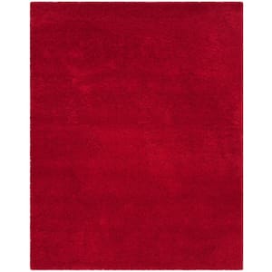 Laguna Shag Red 8 ft. x 10 ft. Solid Area Rug