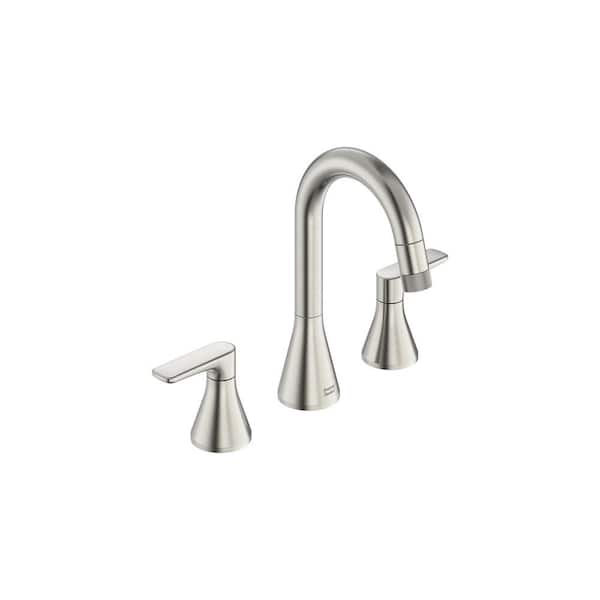 American Standard Aspirations 8 in. Widespread 2-Handle Pull Out Bathroom Faucet with Drain Brushed Nickel