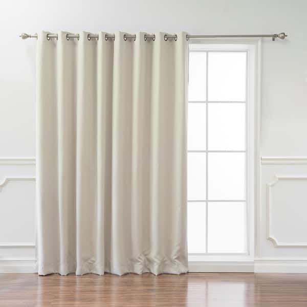 Unbranded Biscuit Polyester Solid 100 in. W x 84 in. L Grommet Blackout Curtain