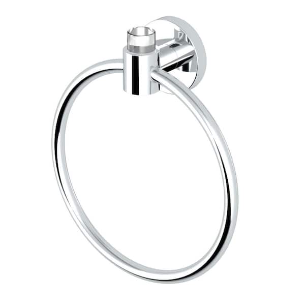 Clarion Wall Mounted Towel Ring in Crystal-Clear Acrylic Chrome