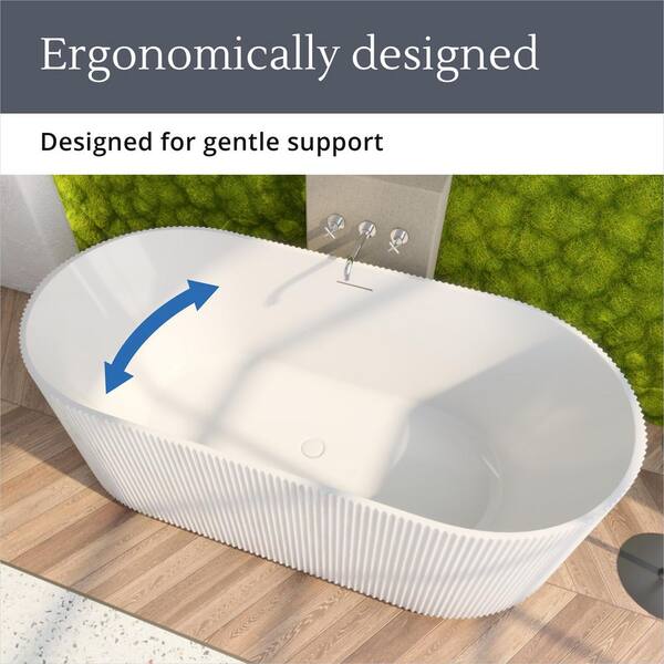 DreamLine Charisma 59 in. x 29 in. Freestanding Acrylic Soaking