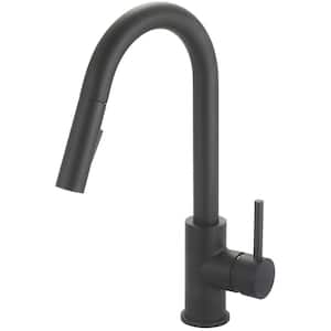 Olympia i2v K-5080-MB Single Handle Pull Down Sprayer Kitchen Faucet in Matte Black