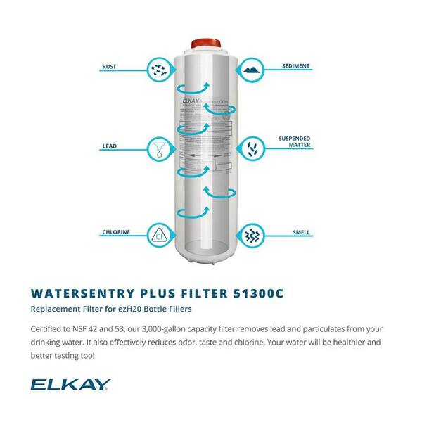 Elkay 51300C WaterSentry Plus EZH2O Water Station Replacement Filter 12 Pack 