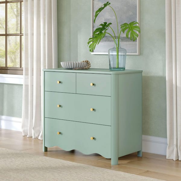 Drawer サロペット 38 ミントグリーン Marelle Meadow Green 4 Drawer 35 in. Chest of Drawers P45001371
