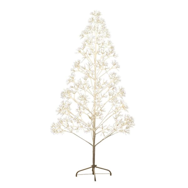 6 ft. Pre-Lit White Starburst Artificial Christmas Tree with 1680-Fairy Warm White LED Lights