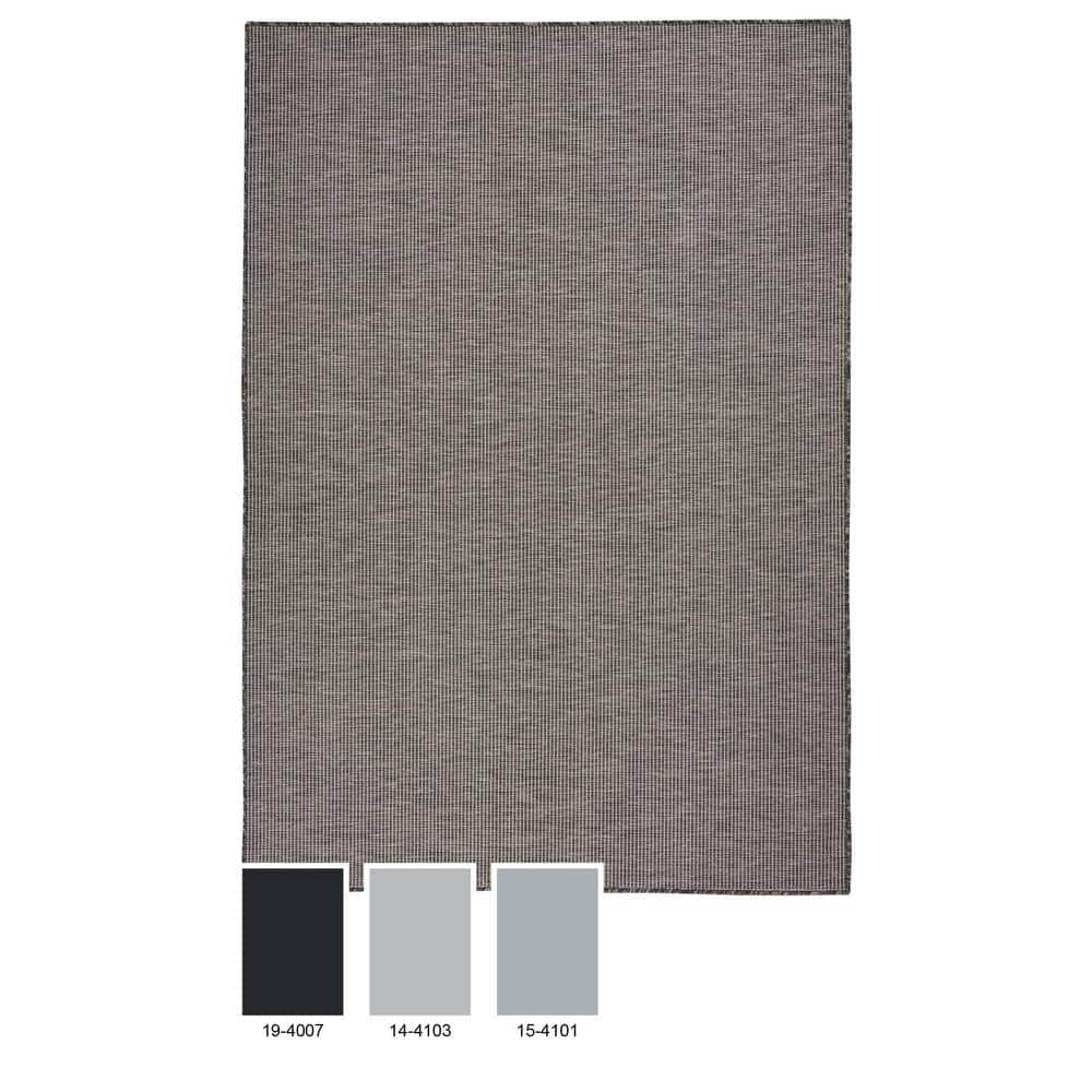 Charcoal 6' x 9' Solid Synthetic Flat Woven Rug