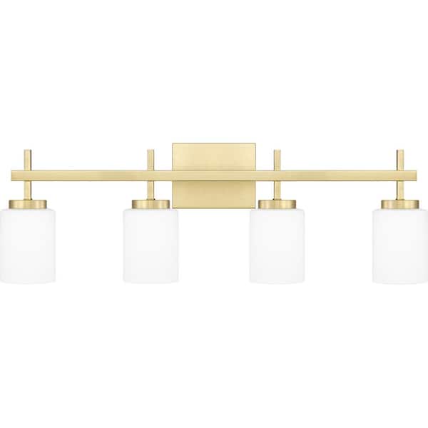 Quoizel Wilburn 31 in. 4-Light Satin Brass LED Vanity Light