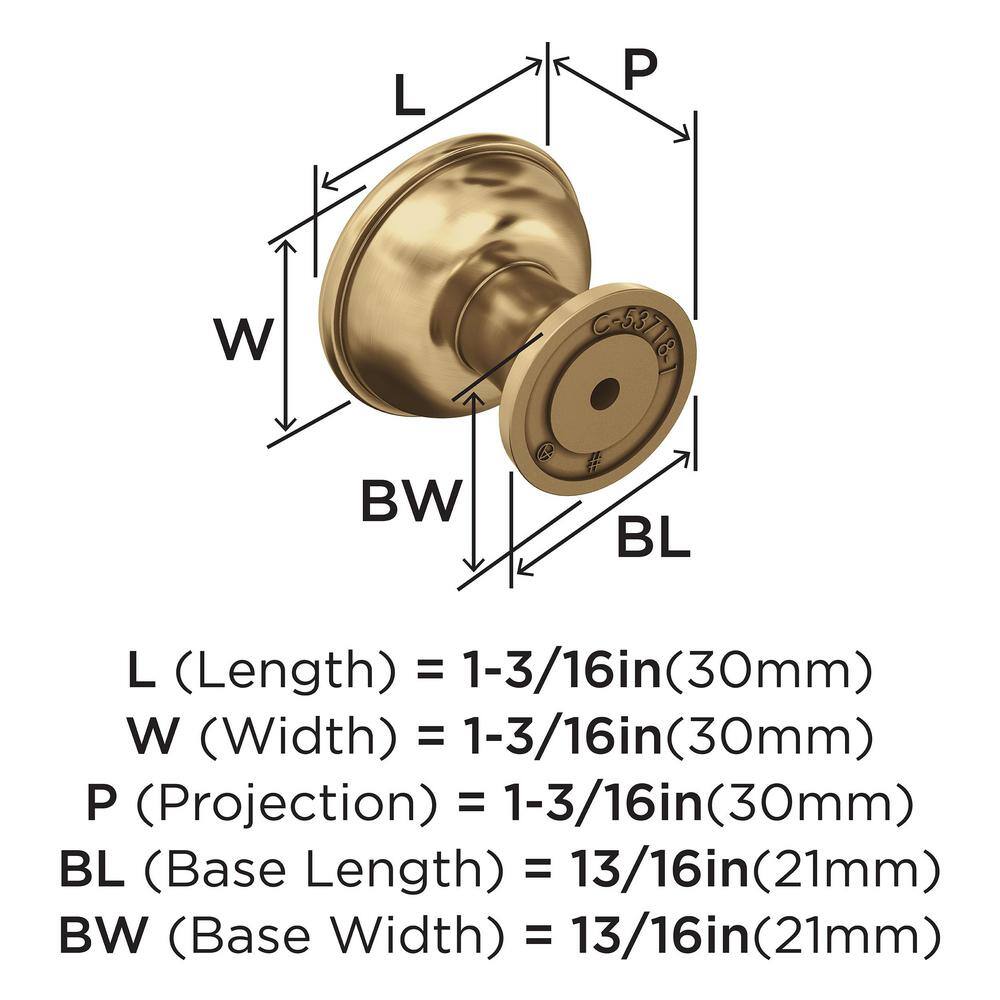 Champagne Bronze Round Cabinet Knob with Mounting Hardware