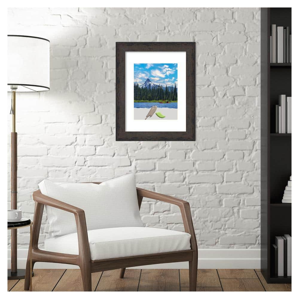 Dappled Black Brown Matte Wood Rectangle Picture Frame
