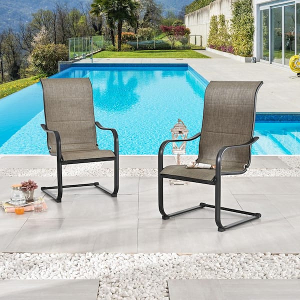 Patio Festival Metal Sling Outdoor Dining Armchair (2-Pack)