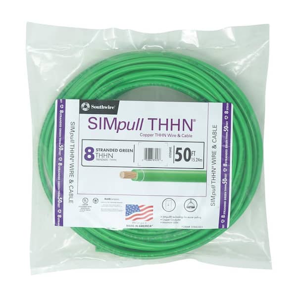 Southwire 50 ft. 8 Green Stranded CU SIMpull THHN Wire