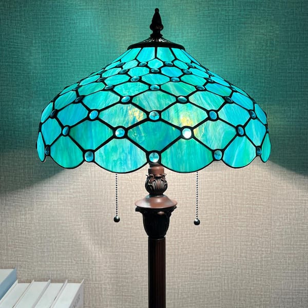 VINPLUS 62 in. Dark Bronze Tiffany Floor Lamp Antique Style
