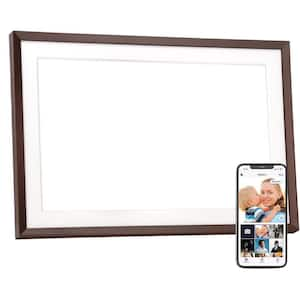 10.1 in. WiFi Digital Photo Frame with 32GB Memory, IPS HD Touch Screen, Auto-Rotate Slideshow in Brown