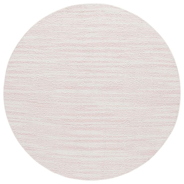 Renewal 6 ft. x 6 ft. Pink/Ivory Abstract Striped Round Area Rug