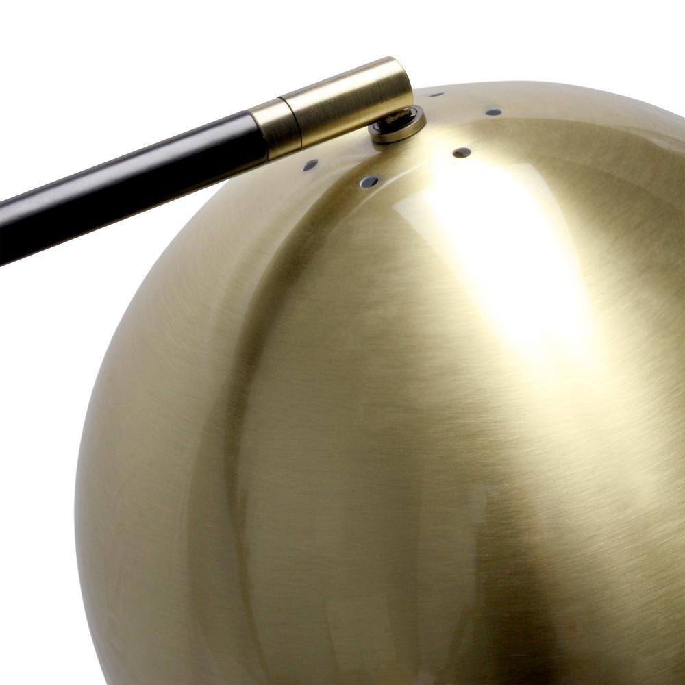 58'' Matte Black and Brass Adjustable Floor Lamp