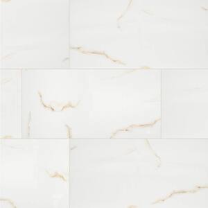 Aria Bianco 24 in. x 48 in. Polished Porcelain Floor and Wall Tile (7 cases / 112 sq. ft. / pallet)