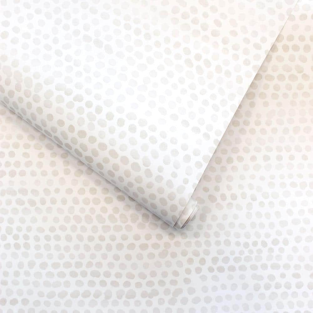 Light Tan Moire Dots Vinyl Peel and Stick Wallpaper