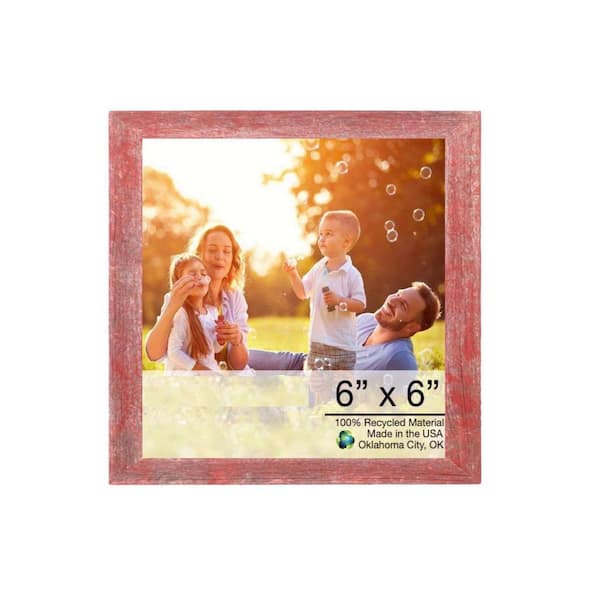 HomeRoots Victoria 6 in. W. x 6 in. Rustic Red Picture Frame