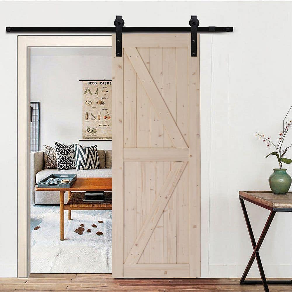 30'' x 84'' Unfinished Natural Spruce Wood Barn Door Slab